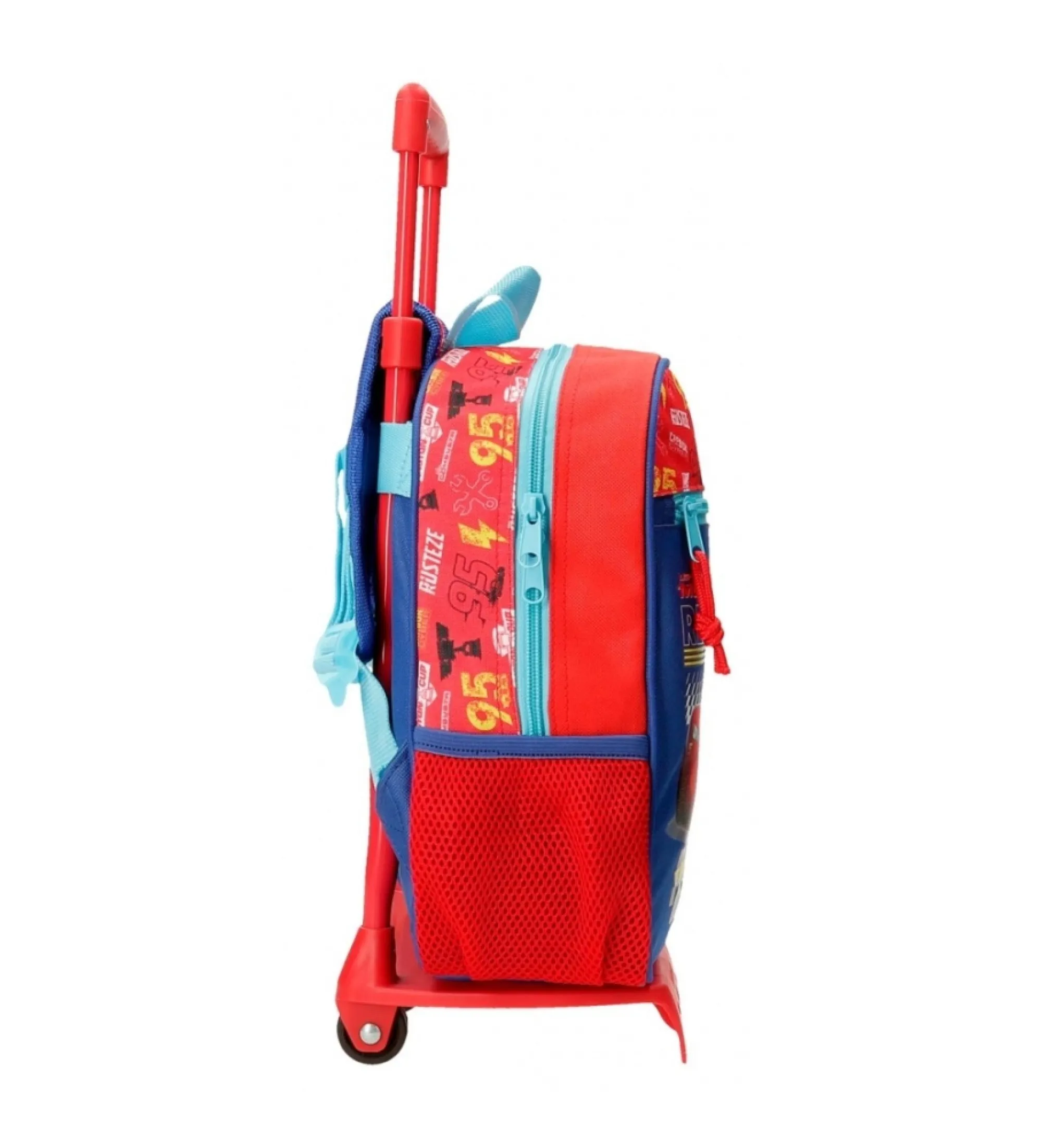 Mochila preescolar Cars Lets race con carro rojo