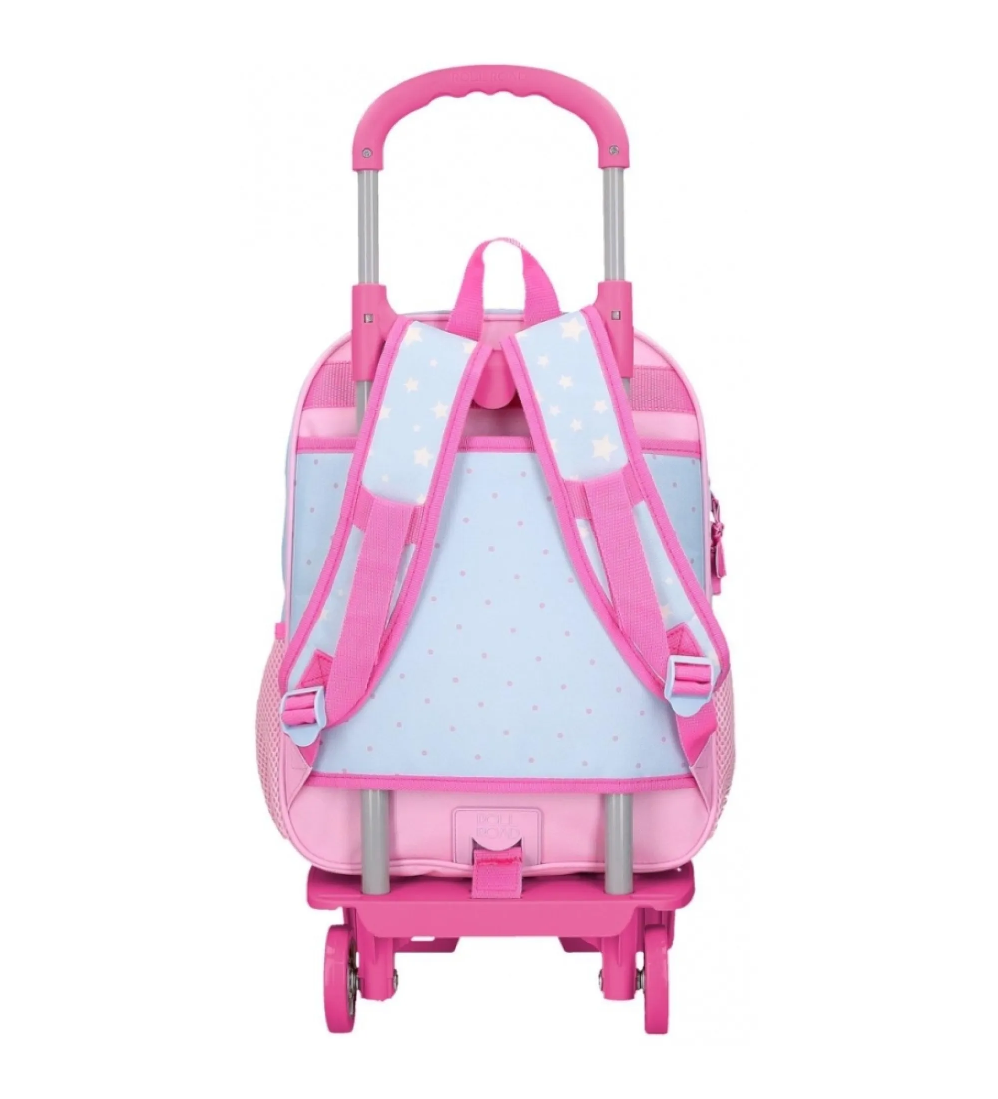 Mochila Roll Road I am a unicorn 38 cm con carro azul