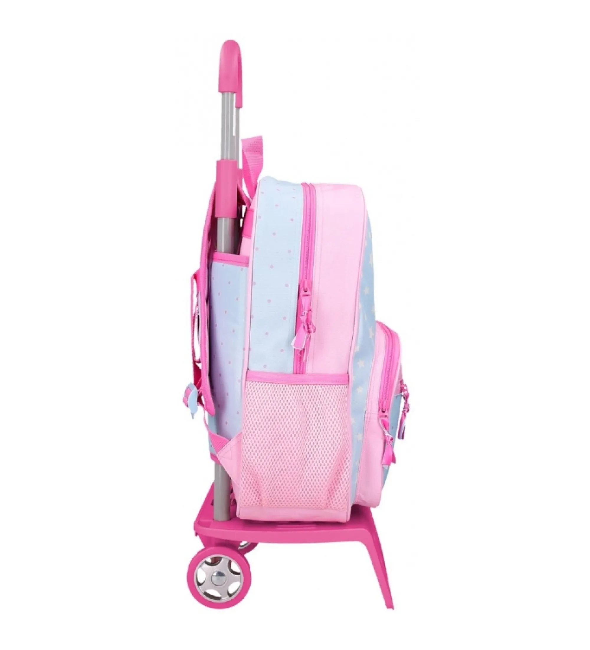 Mochila Roll Road I am a unicorn 38 cm con carro azul