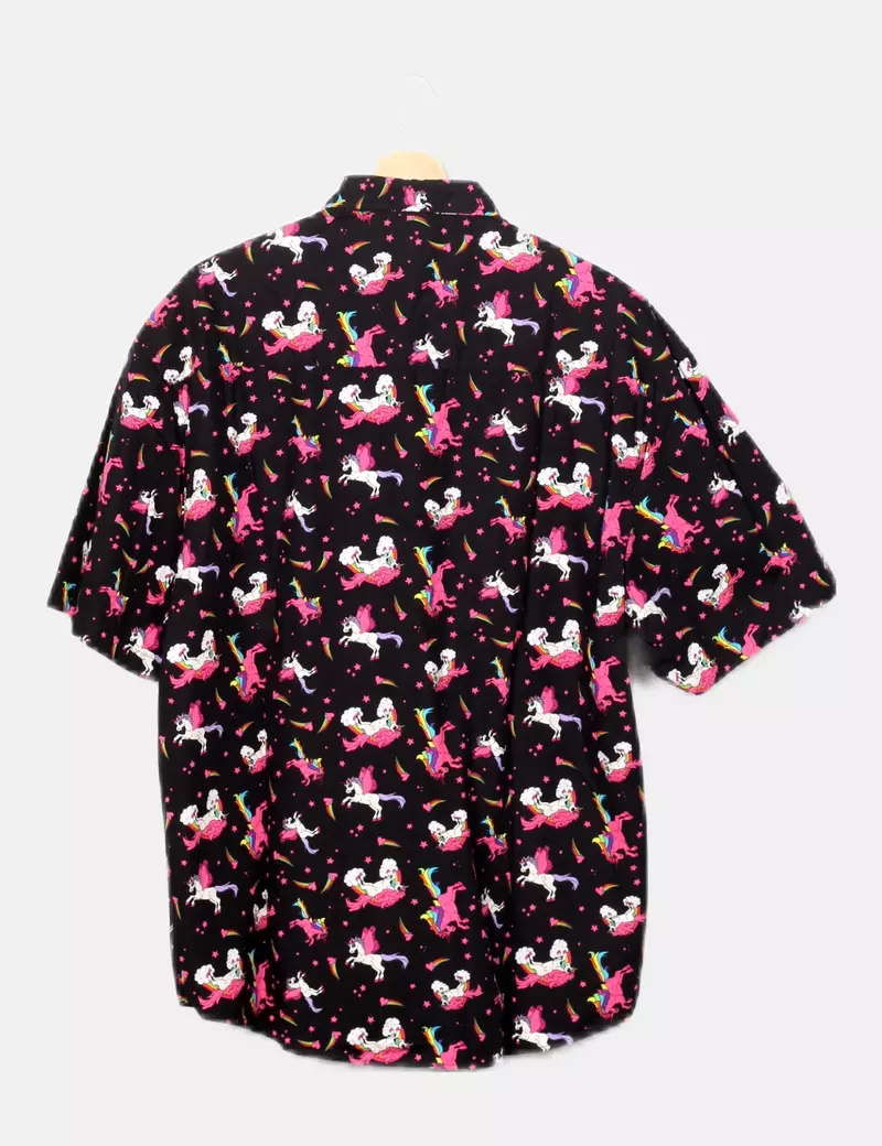 Mumy room Camisa negra print unicornios