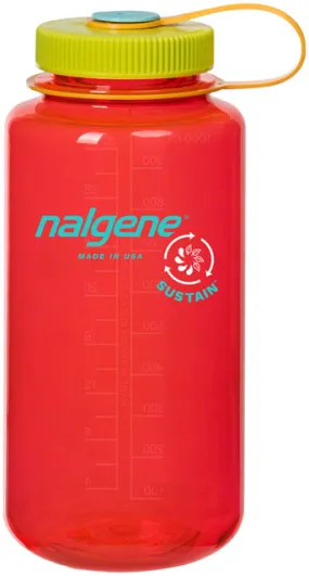 Nalgene Boca Ancha 1LT 32oz WM Pomegranate 'SUSTAIN' con 50% material reciclado