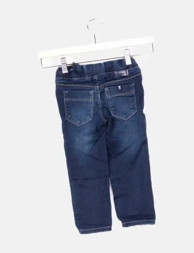 Okaidi Jeans denim azul oscuro efecto desgastado