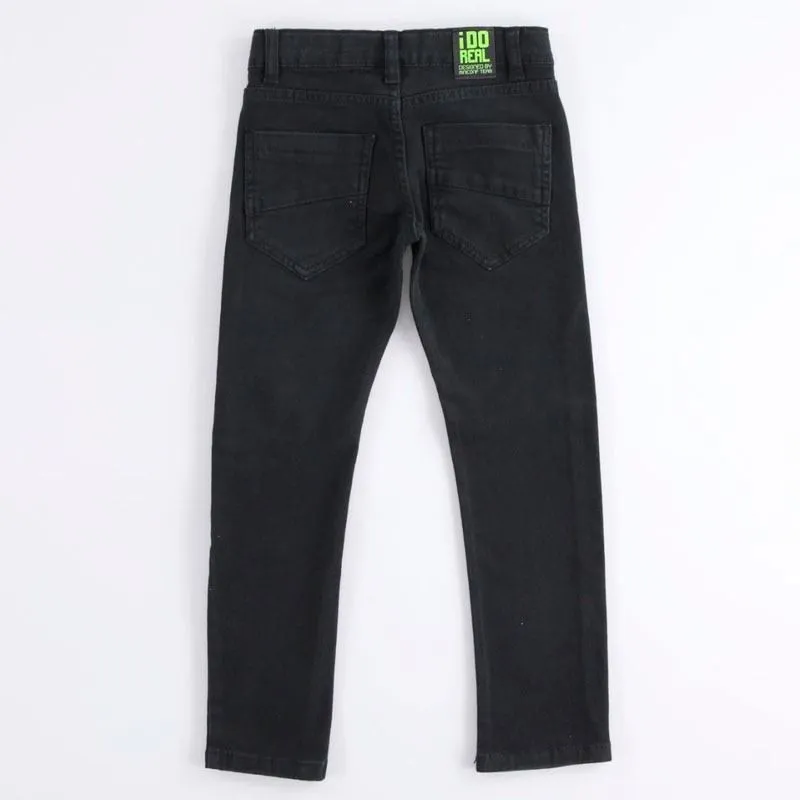 Pantalón largo de niño negro slim fit de iDO