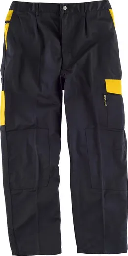 Pantalón linea 2 con elástico en cintura Negro Amarillo