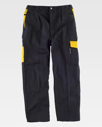 Pantalón linea 2 con elástico en cintura Negro Amarillo