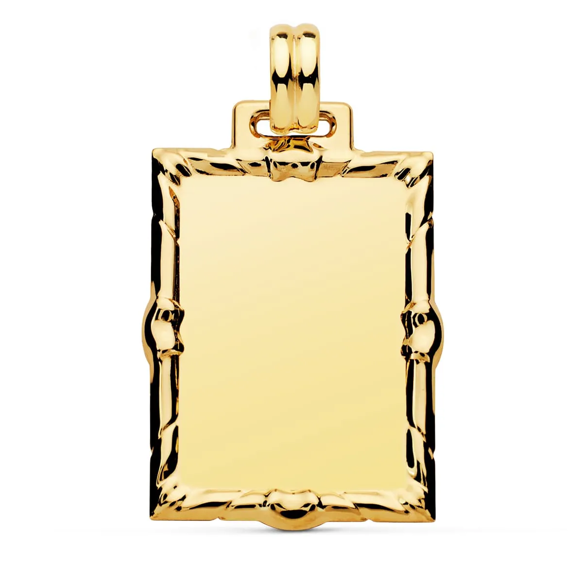 Placa oro 18k labrada rectangular