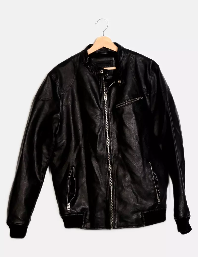 Pull&Bear Chaqueta biker Polipiel