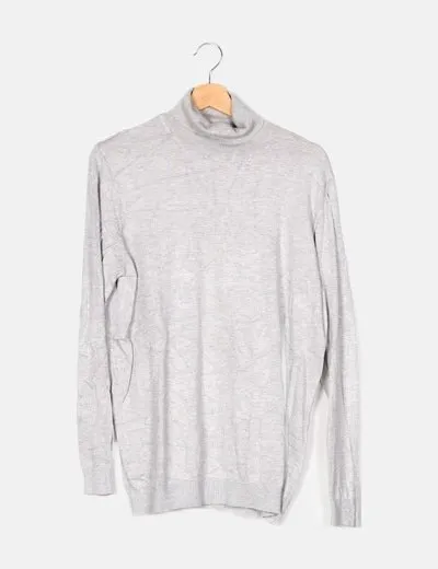 Pull&Bear Jersey gris cuello vuelto