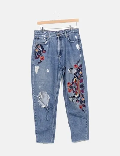 Pull&Bear Pantalón vaquero alto