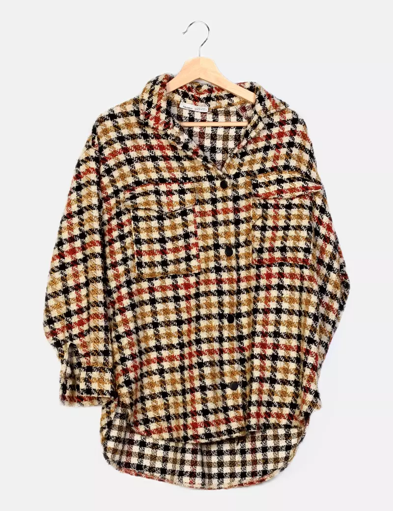 Pull&Bear Sobre camisa cuadros multicolor