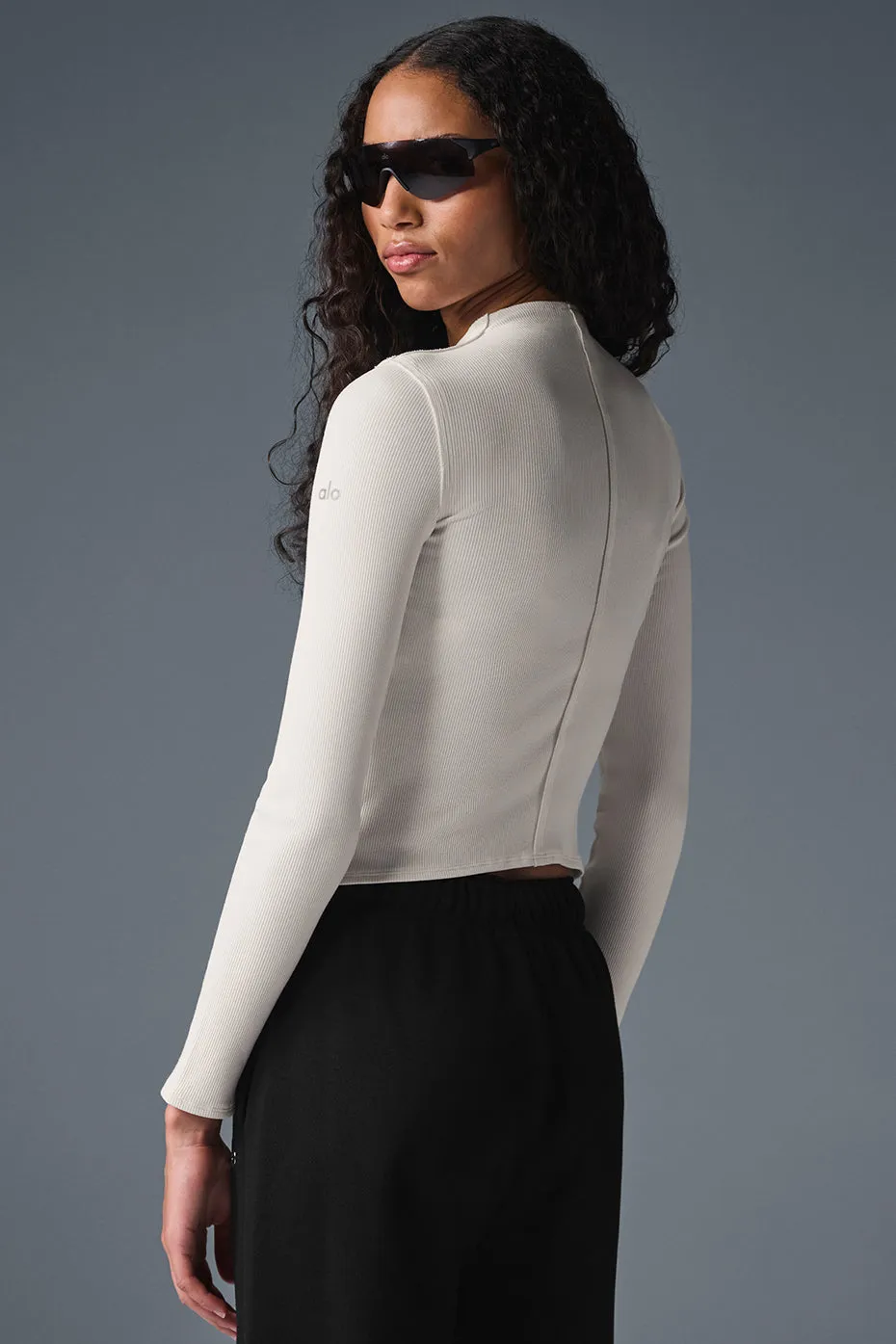 Ribbed En Pointe Long Sleeve - Ivory