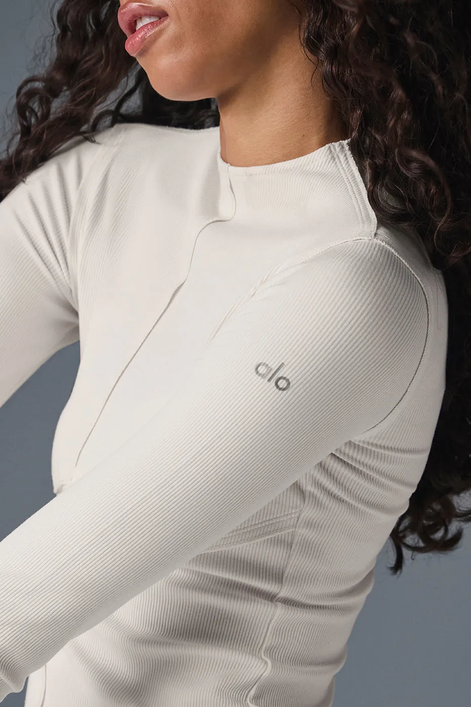 Ribbed En Pointe Long Sleeve - Ivory