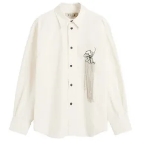 Róhe Embroidered Long Sleeve Shirt Natural