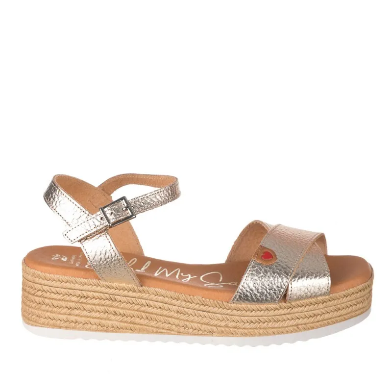 Sandalias De TacÓn Oh My Sandals 5466 Mujer Oro