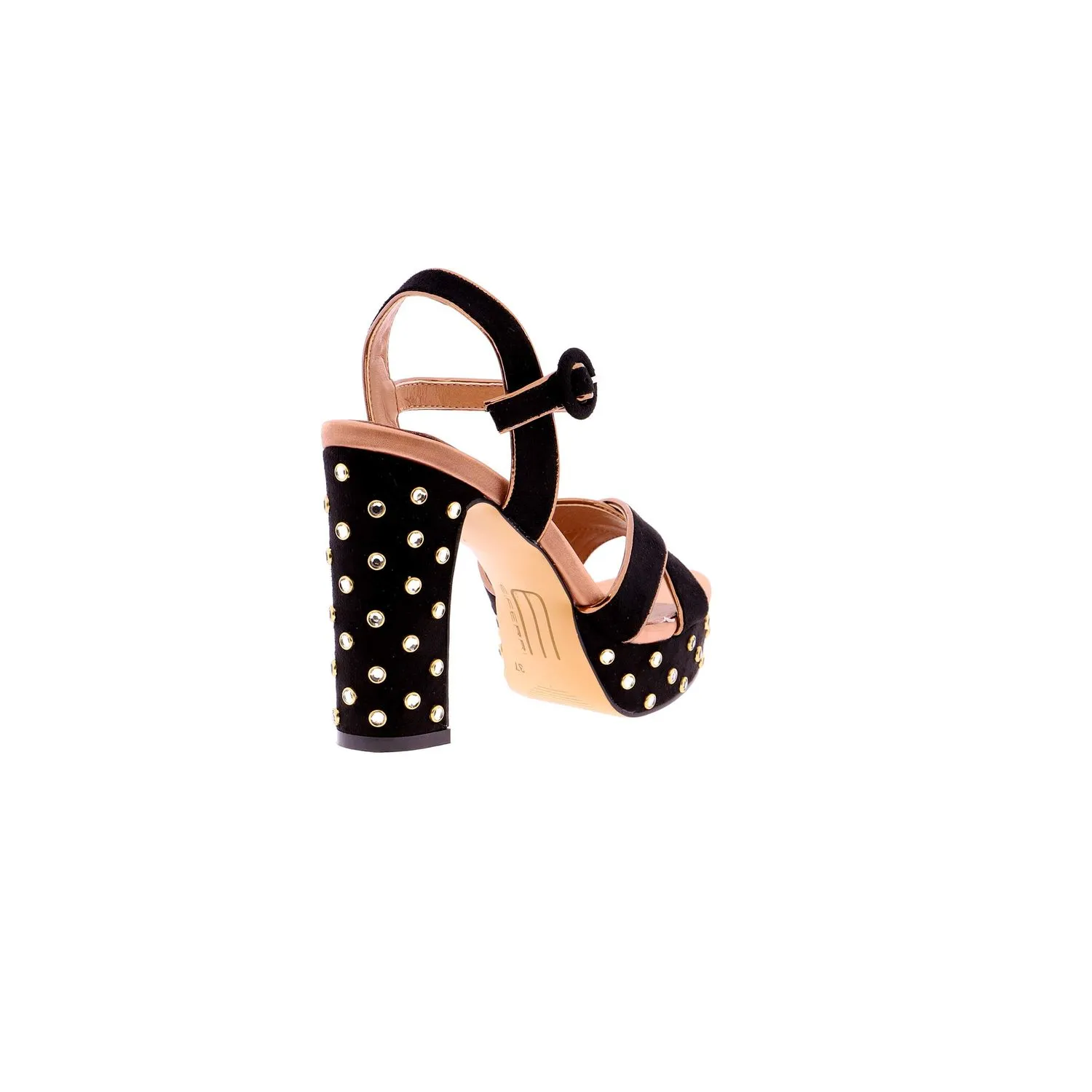 Sandalias De Textil Eferri Corbigny Tacón 7 Cm, Negro (tallas De 36 A 41)