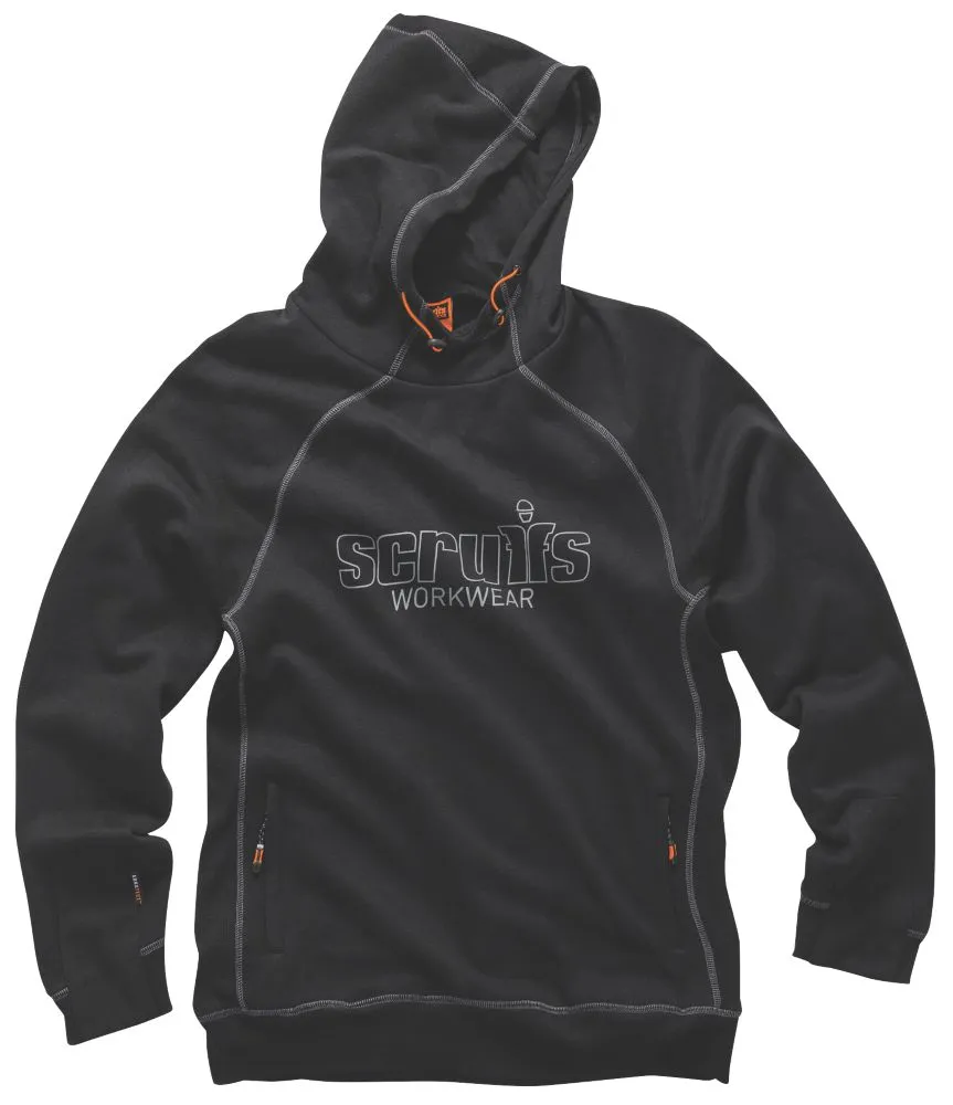 Scruffs Trade, sudadera de trabajo con capucha, negro, talla M (pecho 42