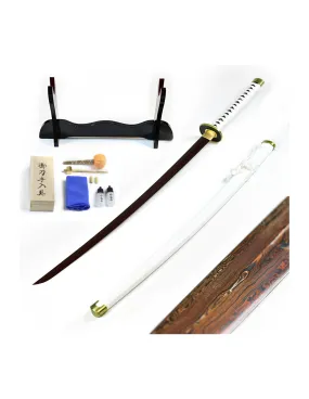 Set katana forjada a mano Wado Ichi Monji Zoro One Piece, Blood Damaskus