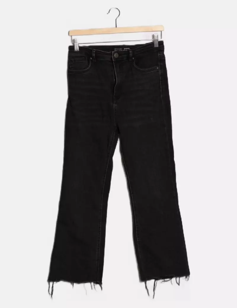 Stradivarius Pantalón denim negro