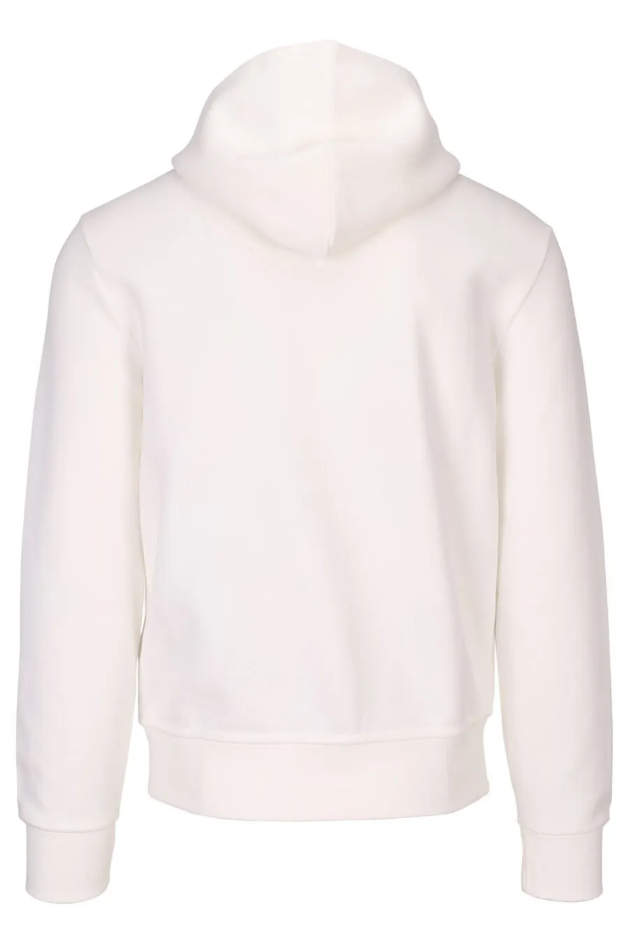 Sudadera blanca con capucha y cremallera