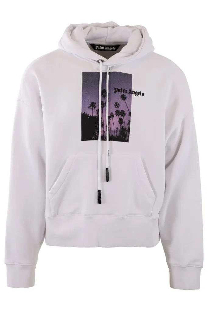 Sudadera blanca con capucha y estampado