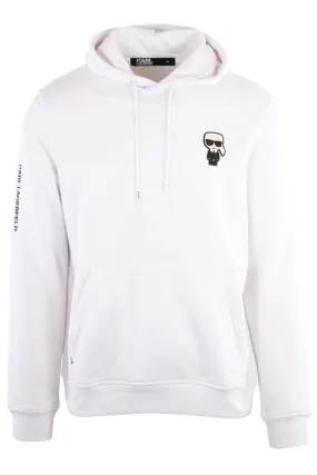 Sudadera blanca con capucha y logo ikonik pequeño