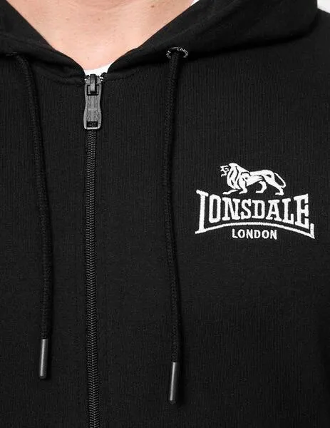 Sudadera Capucha Abierta LONSDALE BALNAKEIL - Black/White