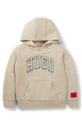 Sudadera de algodón para niños con capucha y logo de temporada