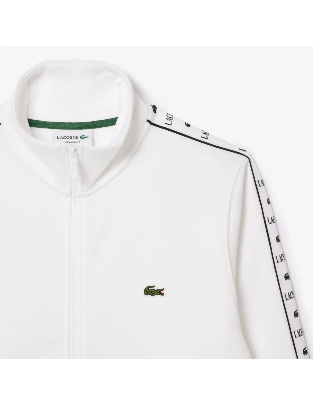 Sudadera jogger con cremallera, raya y logo de Lacoste