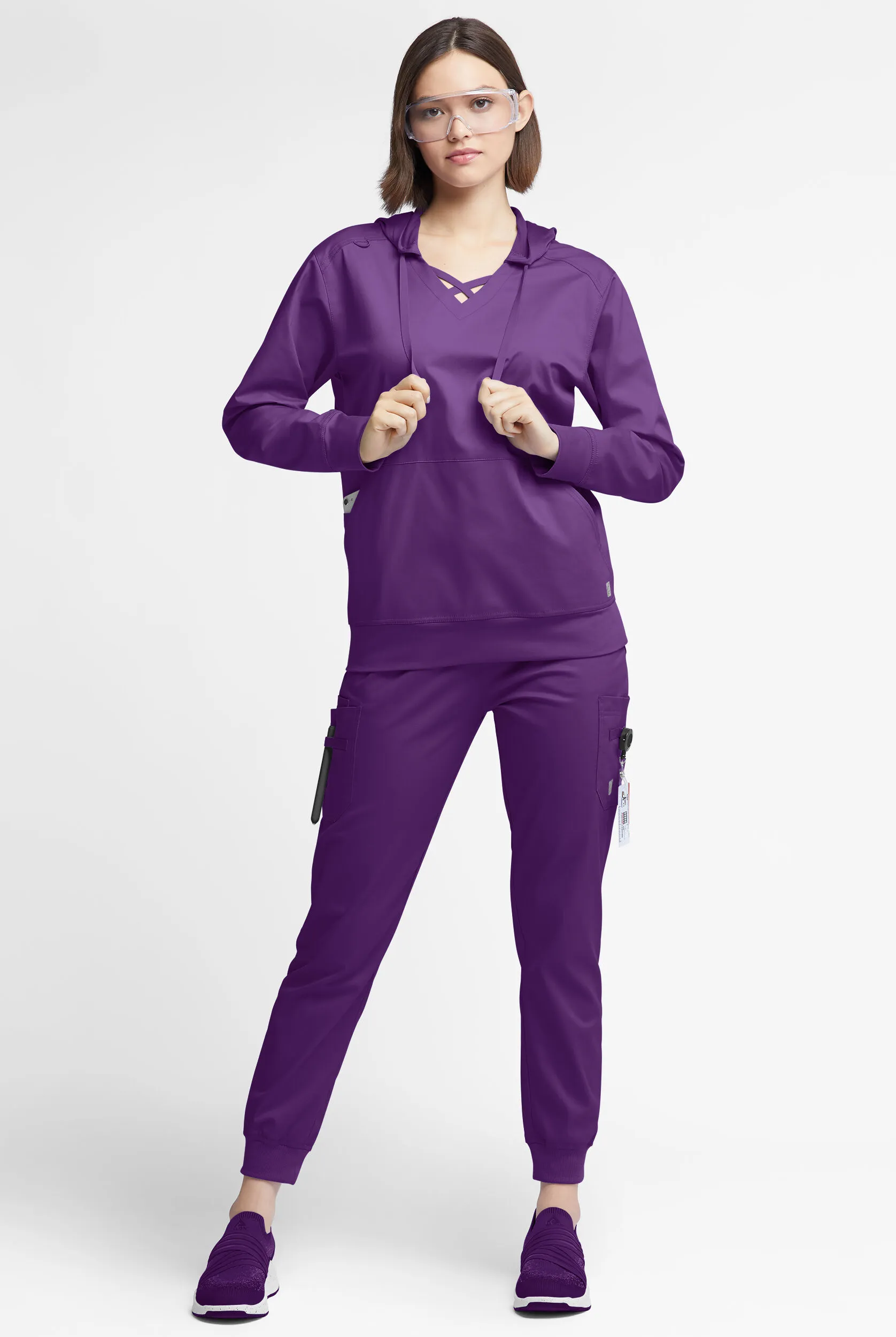 Sudadera médica UA Butter-soft STRETCH con capucha y 4 bolsillos para mujer