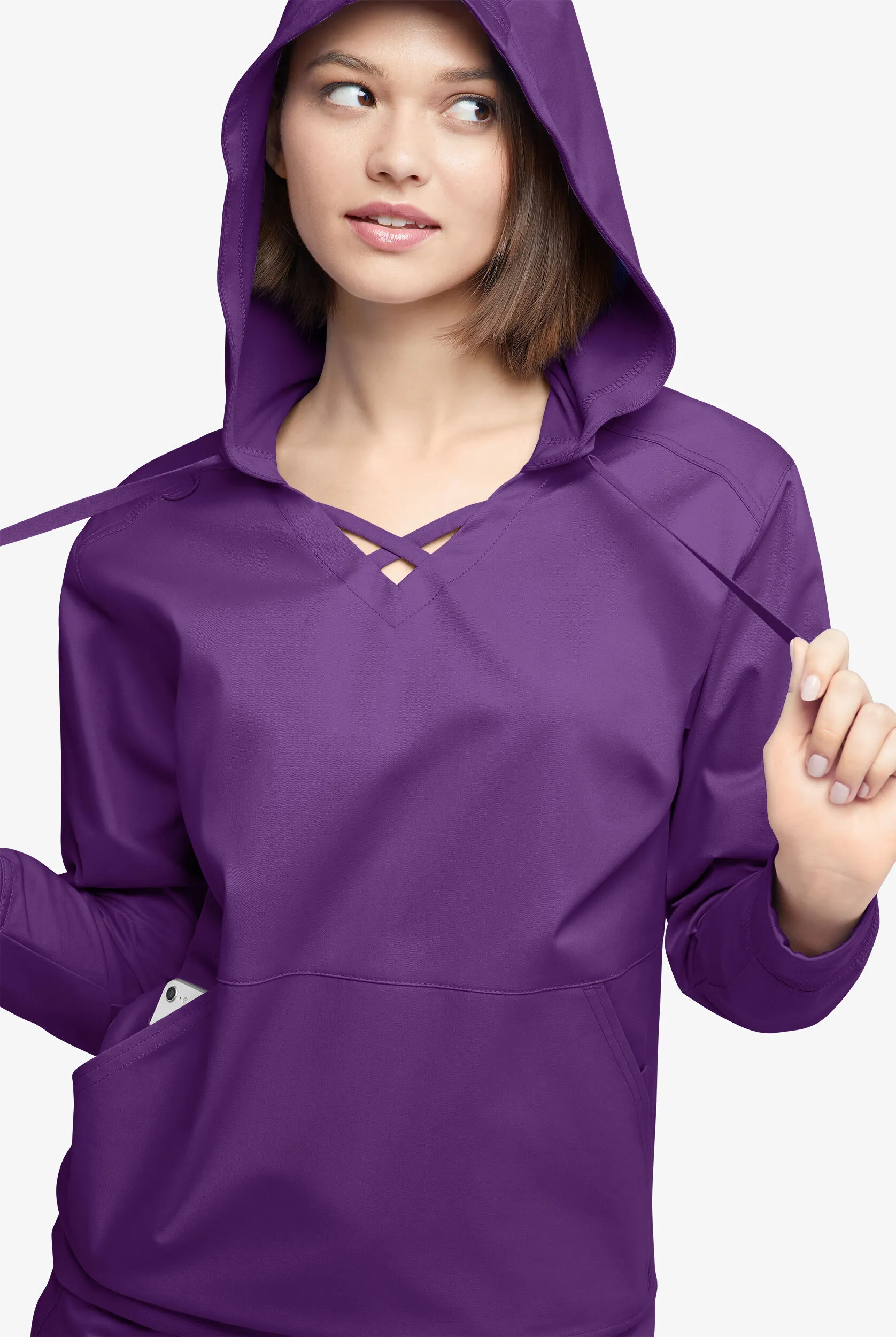 Sudadera médica UA Butter-soft STRETCH con capucha y 4 bolsillos para mujer