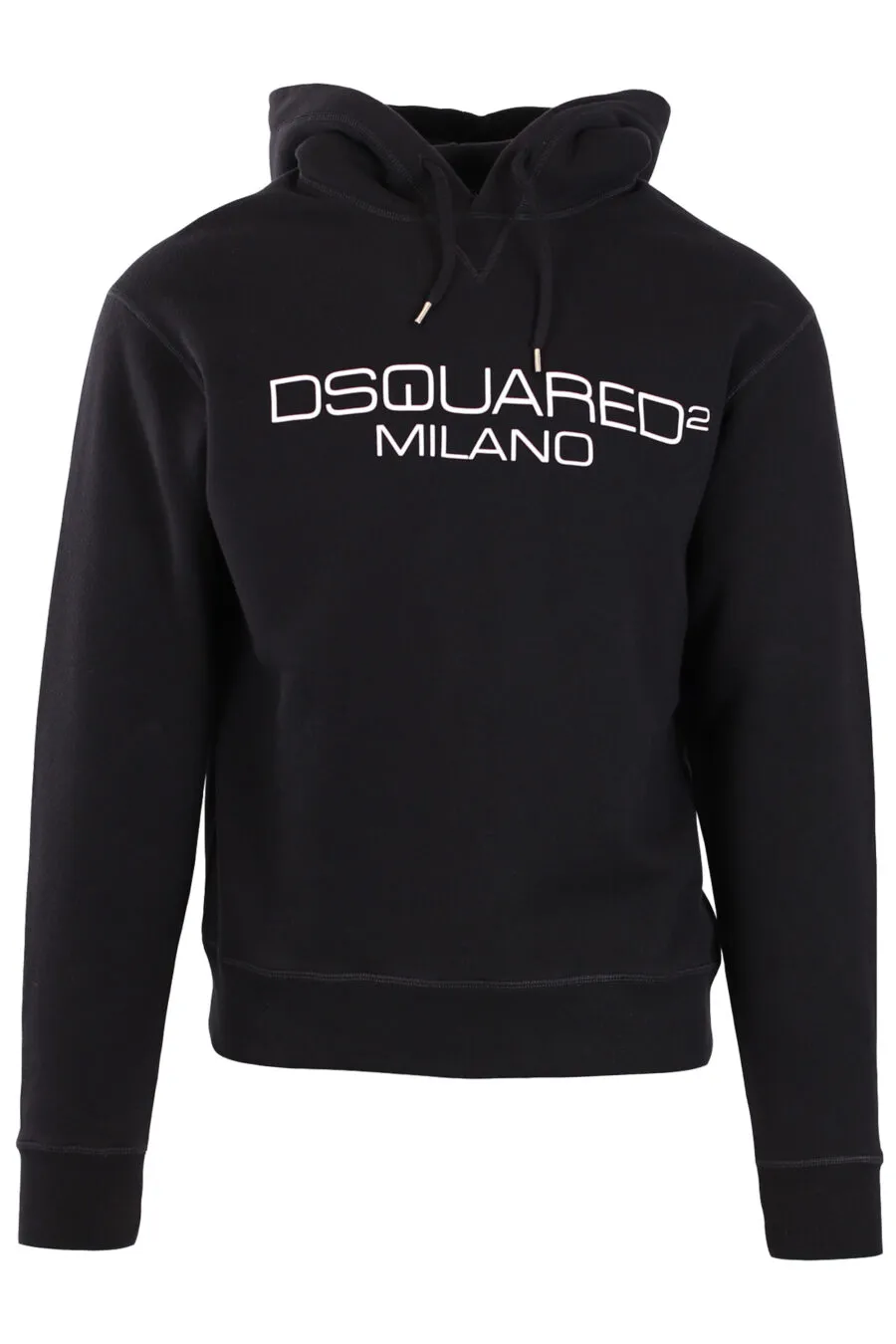 Sudadera negra con capucha y maxilogo 