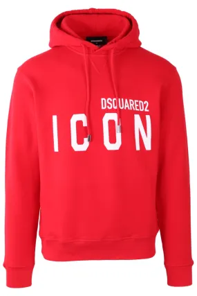 Sudadera roja Icon con capucha y logo blanco