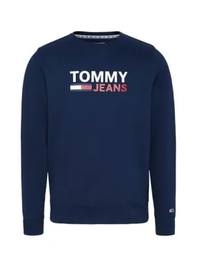 sudadera tommy jeans corp logo azul para hombre