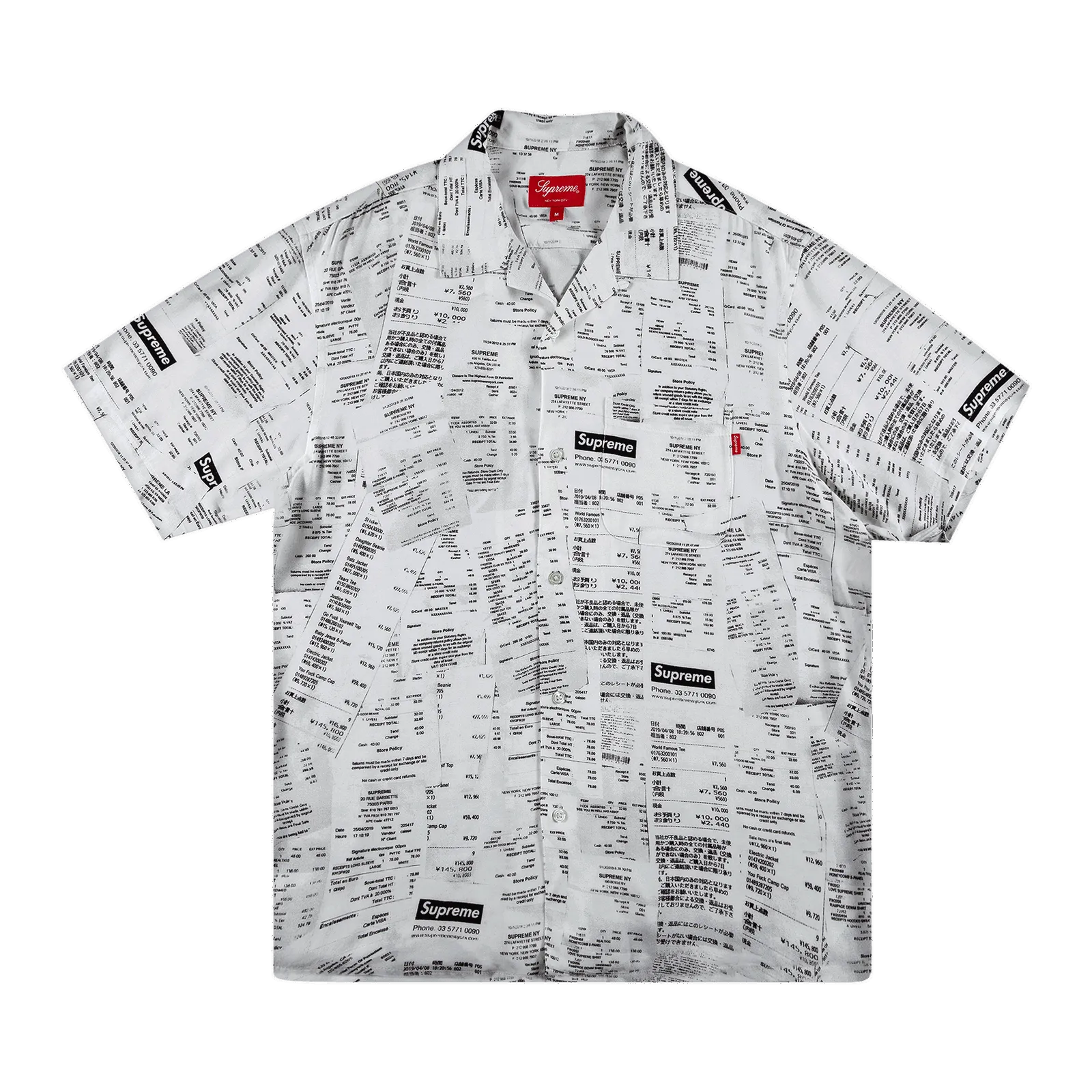 Supreme Receipts Rayon Short-Sleeve Shirt