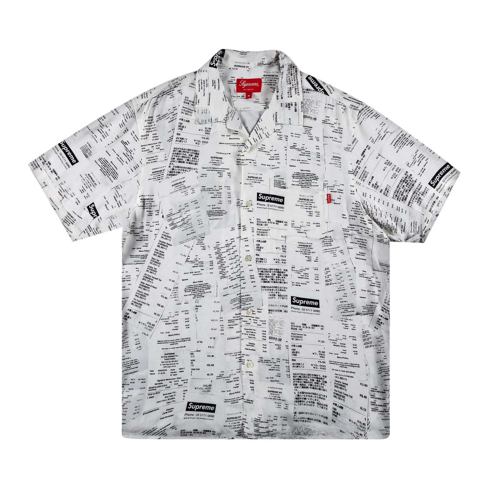 Supreme Receipts Rayon Short-Sleeve Shirt