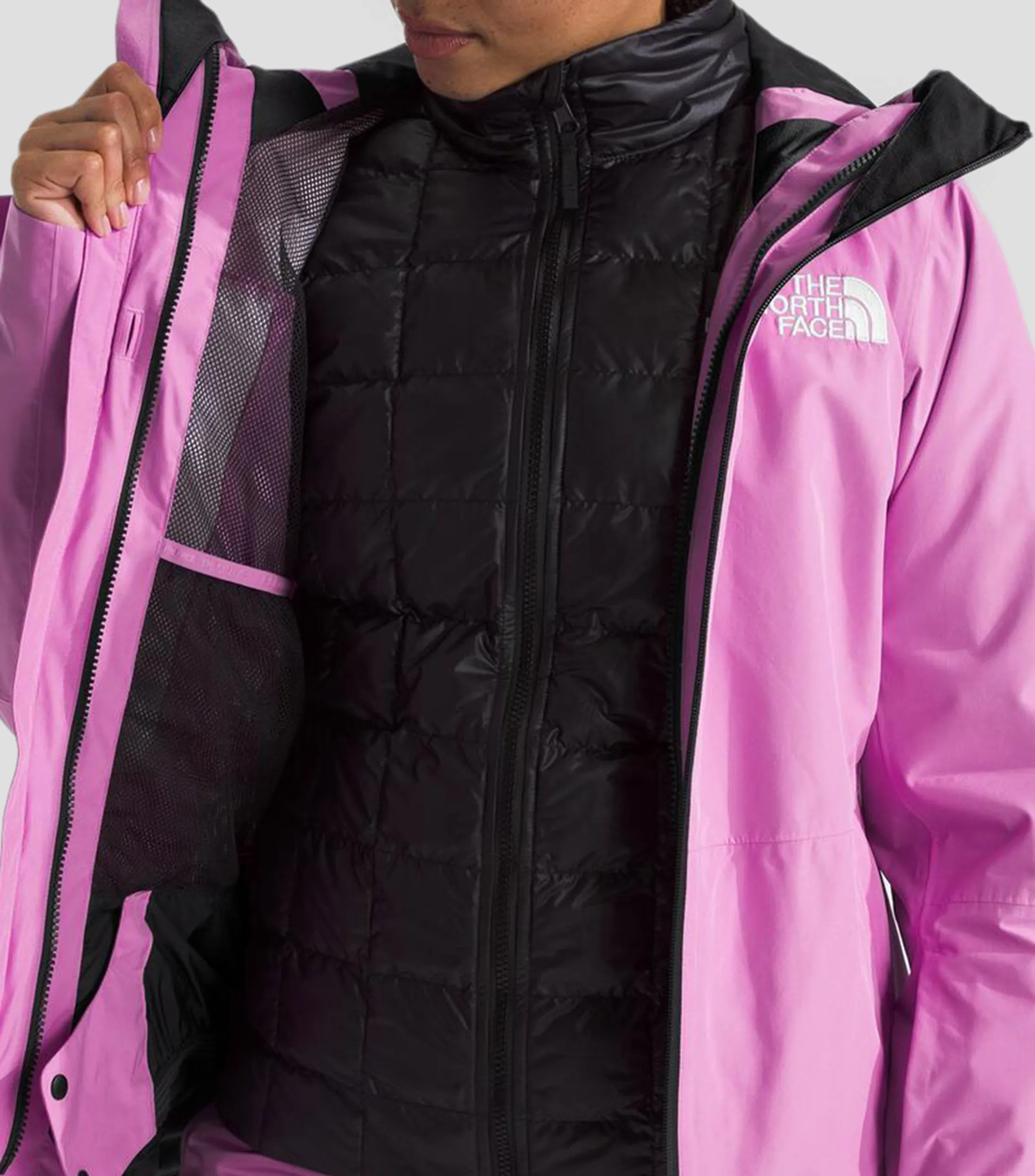 The North Face Chamarra con capucha para Snowboard ThermoBall Eco Snow Triclimate Mujer