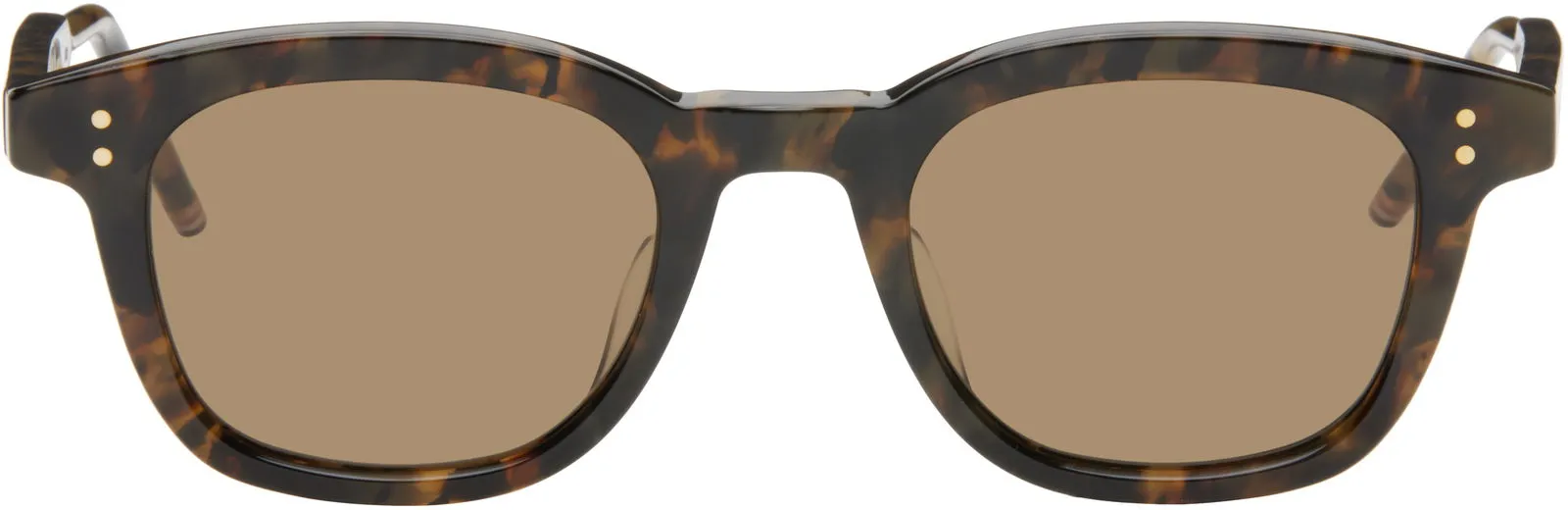 Thom Browne Tortoise Acetate Rectangular Sunglasses