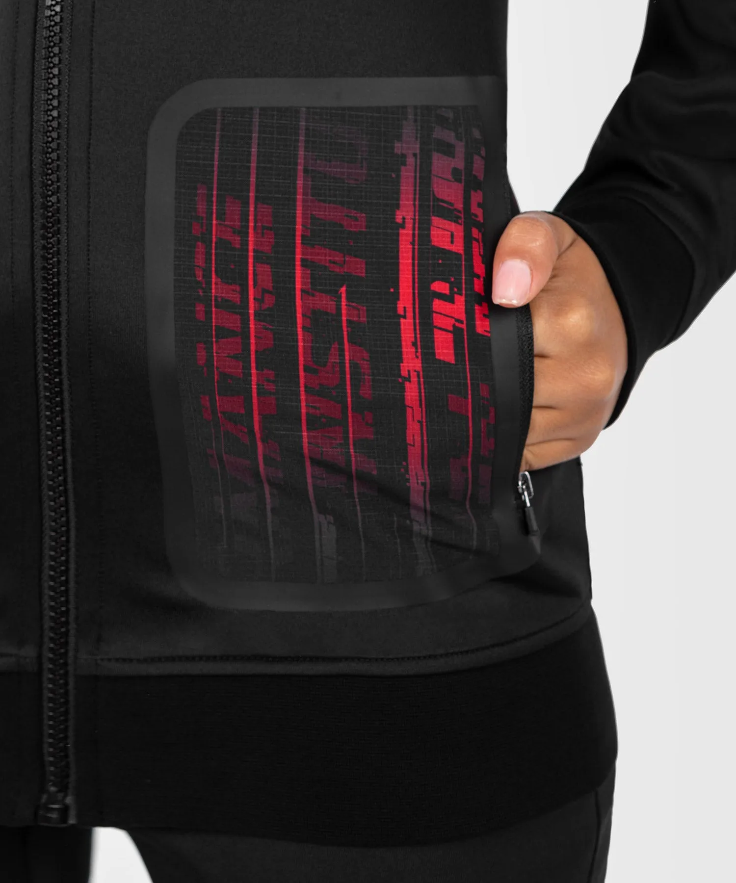 UFC Venum Performance Institute 2.0 Sudadera con Capucha para Mujer - Negro/Rojo