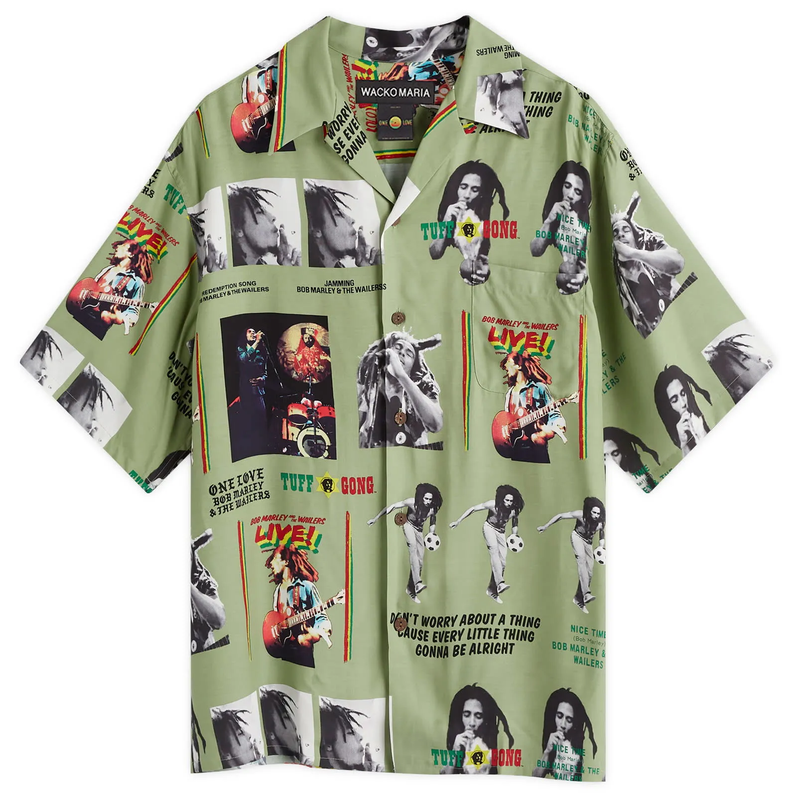 WACKO MARIA Bob Marley Type-1 Hawaiian Shirt Large