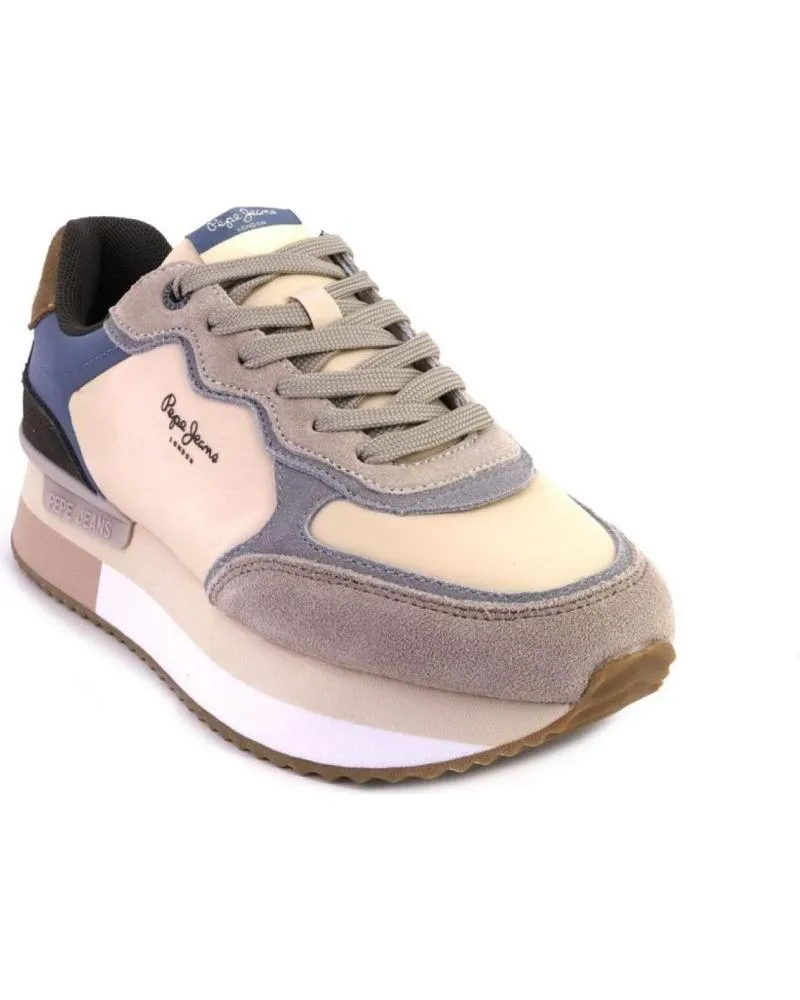 Zapatillas deporte PEPE JEANS  de Mujer PLS60025 ZAPATILLAS CASUAL DE MUJER  BEIGE Y AZUL