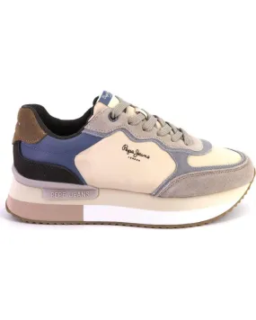 Zapatillas deporte PEPE JEANS  de Mujer PLS60025 ZAPATILLAS CASUAL DE MUJER  BEIGE Y AZUL