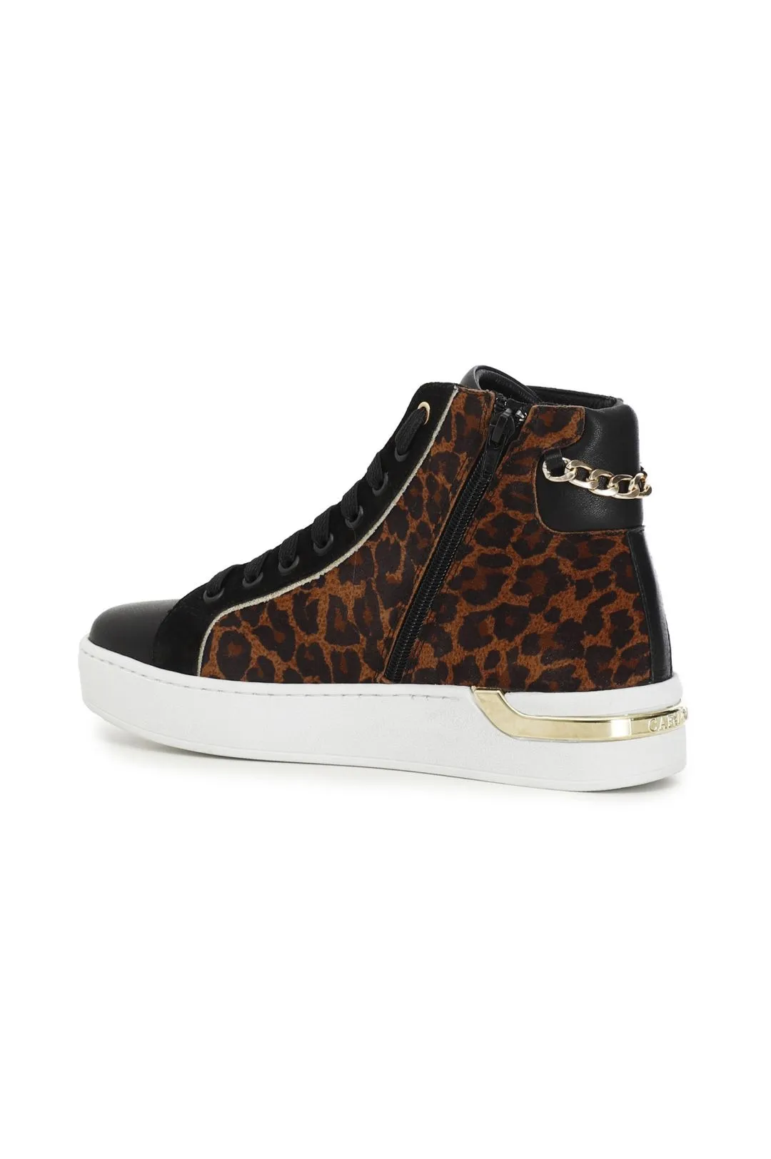 zapatillas deportivas altas de piel animalier