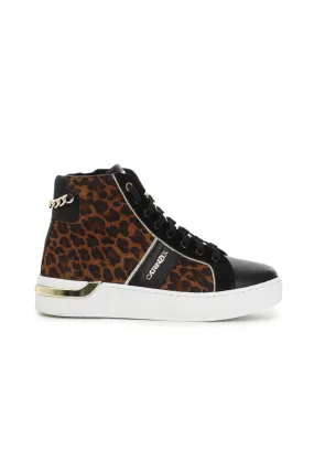 zapatillas deportivas altas de piel animalier