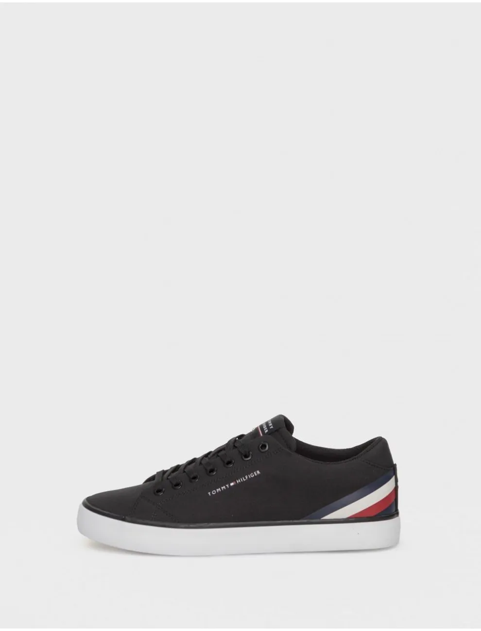 Zapatillas Tommy Hilfiger Th Hi Vulc Core Low Stripes Negro