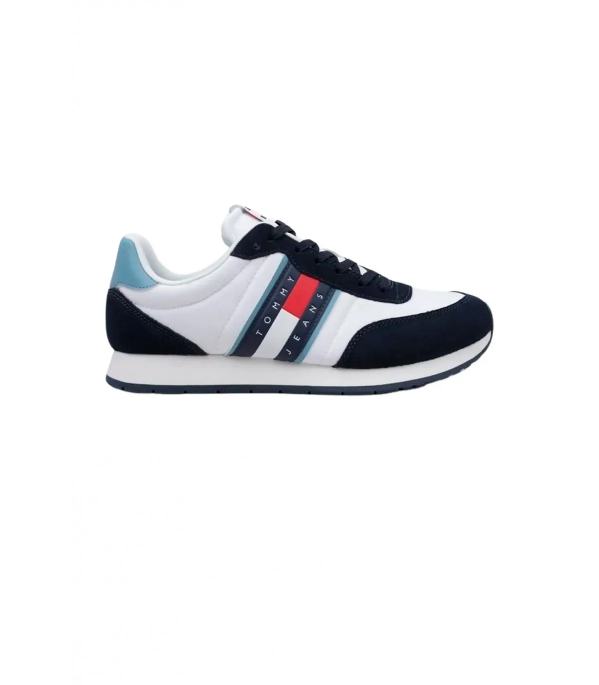 Zapatillas Tommy Jeans Runner Casual Negro, Blanco y Azul