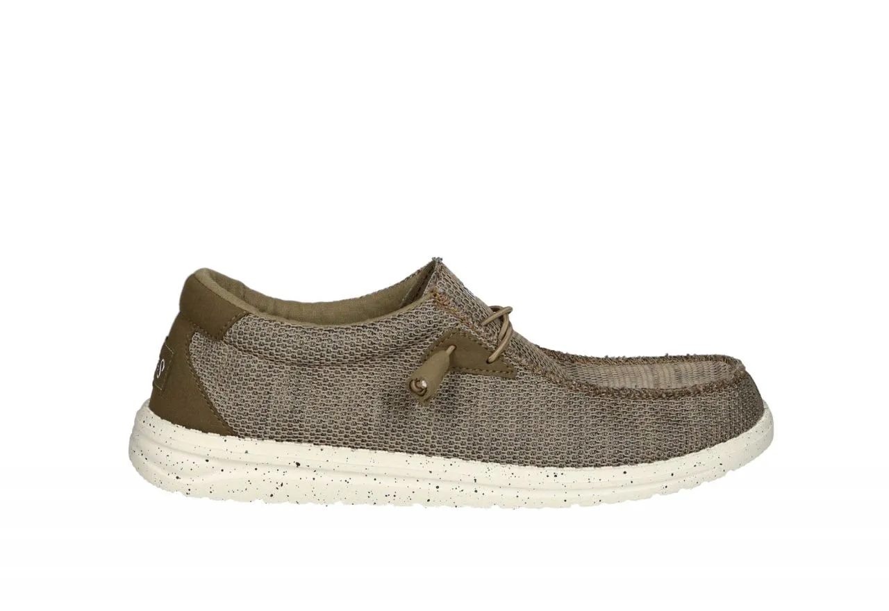 Zapato Cordon Elastico Loneta Taupe Piso Blanco