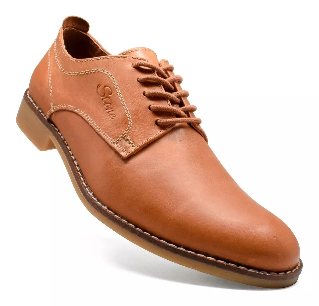 Zapato Vestir Hombre Cuero Vacuno Urbano Liviano Stone 2500