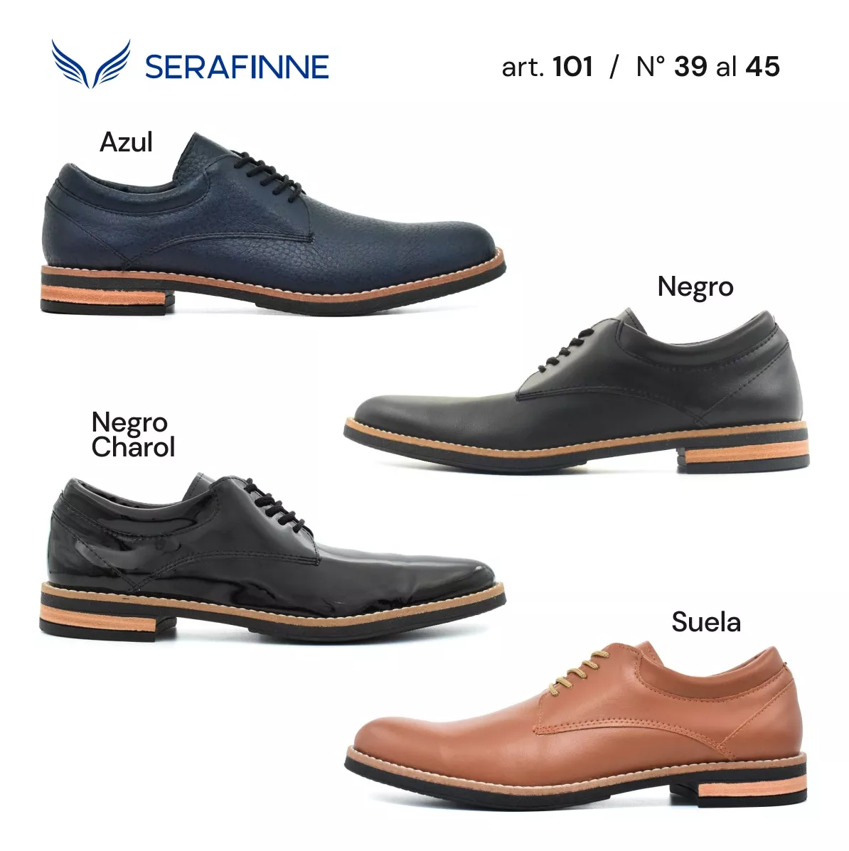 Zapato Vestir Urbano Hombre Cosido Serafinne 101