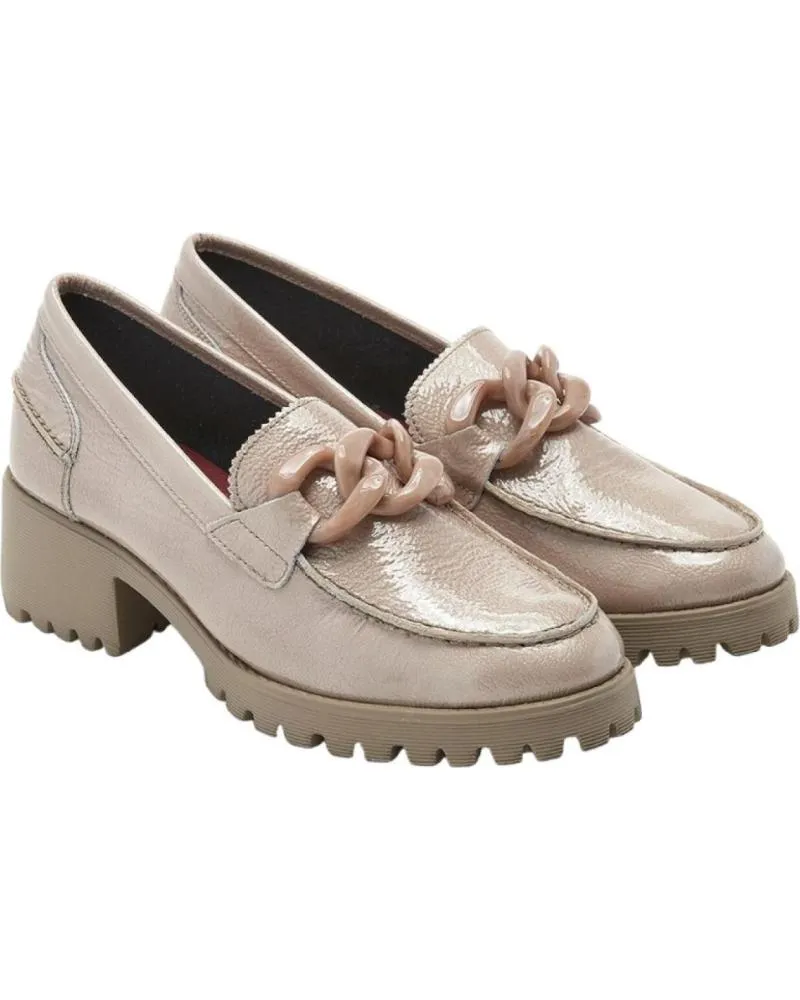 Zapatos de tacón de Mujer 24 HORAS MOCASIN CHAROL BEIGE 25847 LINO ROCK-S LINO