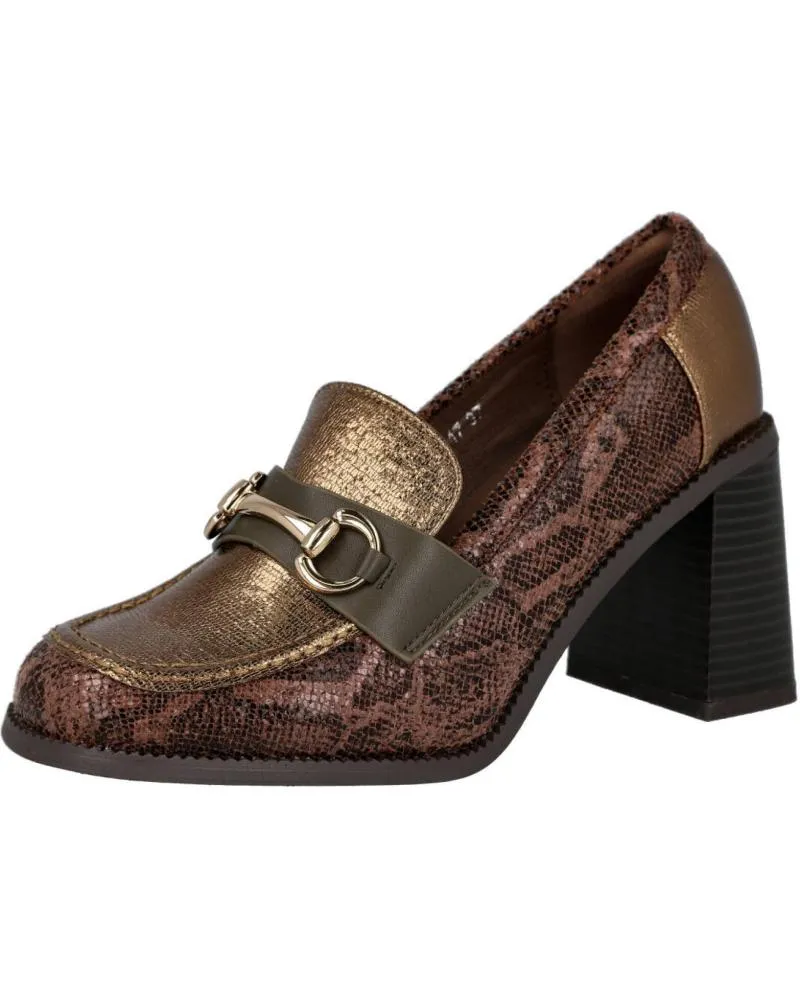 Zapatos de tacón L&R SHOES  de Mujer LR SHOES FF-3347 MOCASINES DE TACON PARA MUJER  MARRON